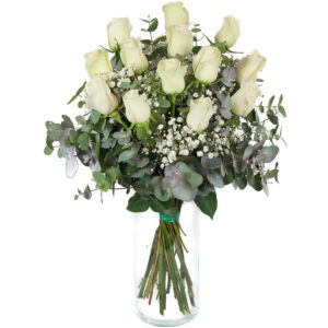 Arranjo de rosas brancas fúnebre